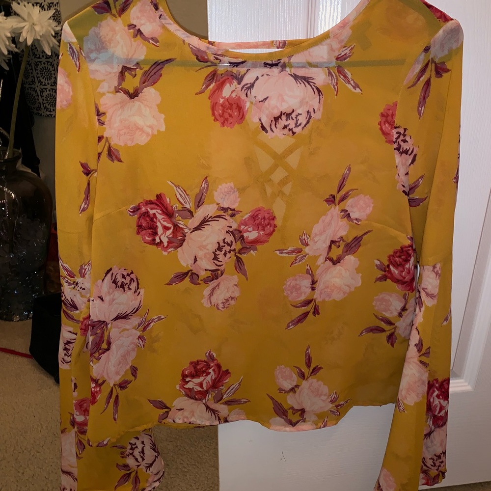 Loose boho yellow top